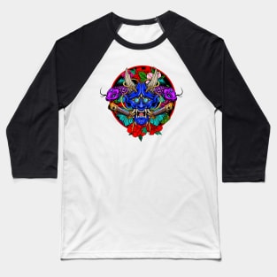 Oni Skull and Koi Fish 1.3 Baseball T-Shirt